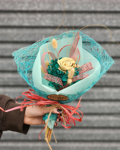 Aqua Mini Flax Posy