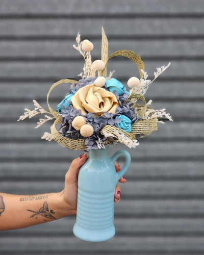 Baby Blue Flax Flower Arrangement