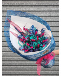 Blue Paua Flax Flower Bouquet Large