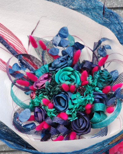 Blue Paua Flax Flower Bouquet Large