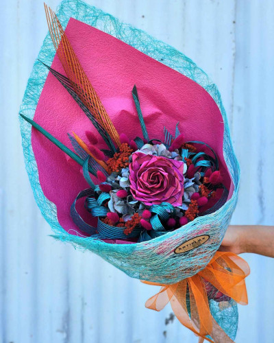 Bright Flax Flower Bouquet