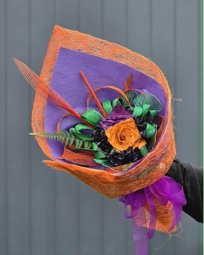 Orange Zing Flax Flower Bouquet