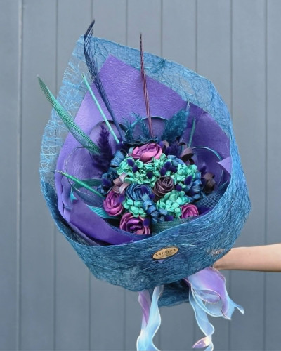 Paua Seas Flax Flower Bouquet