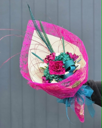 Pink Punch Flax Flower Bouquet