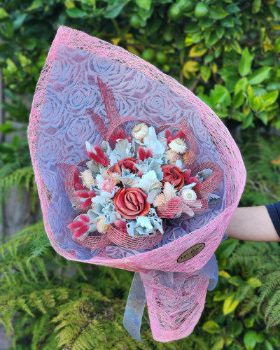 Pretty in Pink Flax Flower Bouquet