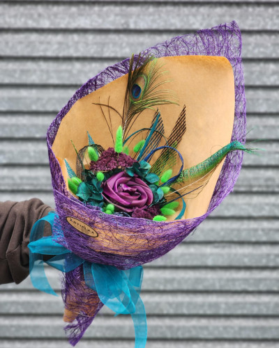 Purple Peacock Flax Flower Bouquet