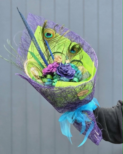Purple Peacock Flax Flower Bouquet