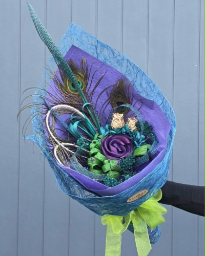 Purple Peacock Flax Flower Bouquet