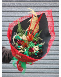 Red Pohutukawa Flax Flower Bouquet