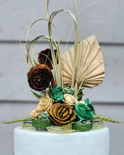 Rustic Flax Cake Topper