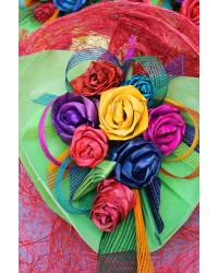 Rainbow Pēpi Flax Bouquet